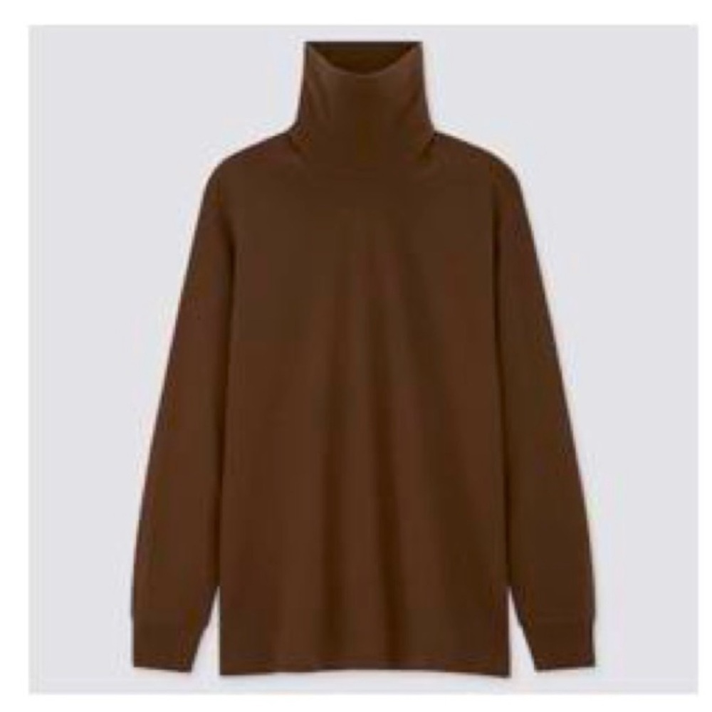 Dark Brown Turtleneck T Shirt